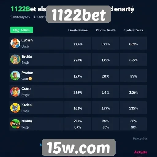 Estatísticas de usuários da plataforma 1122bet